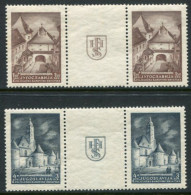YUGOSLAVIA 1941 Zagreb Philatelic Exhibition Pairs With  Labels.MNH / **.  Michel 437-38 A Zf - Nuevos