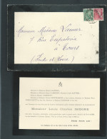 Avis De Décés De Louis Charles Isidore, Clamart , Affran. / Mercure Yvert 406 + 411 , 10/02/1939 - Malc 12808 - 1938-42 Mercurio