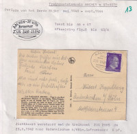 713/39 -- CANTONS DE L'EST - Ovale AACHEN-ST VITH Bahnpost Zug 2685 S/TP Hitler En 1942 - Sur Carte-Vue Baraque Michel - Ambulanti