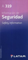 Lote TSA50, Colombia, LATAM, A 319, Tarjeta De Seguridad, Safety Card - Fichas De Seguridad