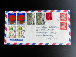 JAPAN NIPPON 1968 AIR MAIL LETTER TAKASAKI TO HELMSTEDT GERMANY 28-10-1968 - Briefe U. Dokumente