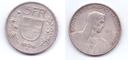 Switzerland 5 Francs 1926 B - Autres & Non Classés