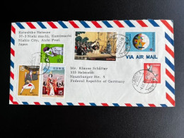 JAPAN NIPPON 1970 AIR MAIL LETTER TAKASAKI TO HELMSTEDT GERMANY 04-09-1970 - Covers & Documents