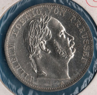 GERMANY PRUSSIA 1 VEREINSTHALER 1866 A KM# 497 Argent 900‰ Silver WILHELM KOENIG VON PREUSSEN Siegestaler - Taler Et Doppeltaler