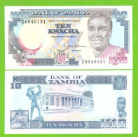 ZAMBIA 10 KWACHA 1989/1991 P-31b UNC - Zambie