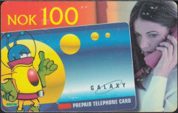 Norway - PPC07III-05 Prepaid Card  - Galaxy Space Phonecard 100 NOK - Girl With Phone - Norvège