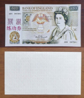 China BOC (Bank Of China) Training/test Banknote,United Kingdom Great Britain POUND A Series £10 Specimen Overprint,used - Vals En Specimen