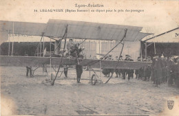 AVIATION - MEETING - "LYON AVIATION" 1910 - LEGAGNEUX ( BIPLAN SOMMER ) AU DEPART POUR LE PRIX DES PASSAGERS - Meetings