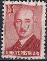 Türkei Turkey Turquie - Smet İnönü, 2. Staatspräsident (MiNr: 1202) 1948 - Gest Used Obl - Usados