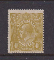 AUSTRALIA - 1926-30 George V 4d Watermark Multiple Crown Over A  Hinged Mint - Ongebruikt