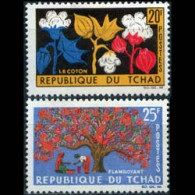 CHAD 1964 - Scott# 101-2 Cotton And Trees Set Of 2 MNH - Tchad (1960-...)