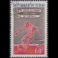 CHAD 1966 - Scott# 130 W.Cup Soccer 60f CTO - Tchad (1960-...)