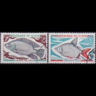 CHAD 1969 - Scott# 218-9 Fish 2-3f CTO - Tchad (1960-...)