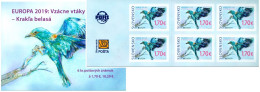 Slovakia 2019 Europa CEPT Rare Birds Booklet Of Self-adhesive Stamps Mint - 2019
