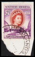 1953. SOUTHERN RHODESIA. Elizabeth RHODES GRAVE 2 D Cancelled HEADLANDS. On Small Piece.  (Michel 82) - JF535030 - Southern Rhodesia (...-1964)