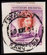 1953. SOUTHERN RHODESIA. Elizabeth RHODES GRAVE 2 D Cancelled INYAZURA. On Small Piece. (Michel 82) - JF535032 - Southern Rhodesia (...-1964)