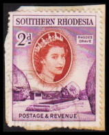 1953. SOUTHERN RHODESIA. Elizabeth RHODES GRAVE 2 D Cancelled LUPANI. On Small Piece. (Michel 82) - JF535037 - Southern Rhodesia (...-1964)