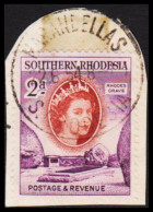 1953. SOUTHERN RHODESIA. Elizabeth RHODES GRAVE 2 D Cancelled MARANDELLAS. On Small Piece. (Michel 82) - JF535040 - Southern Rhodesia (...-1964)