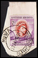 1953. SOUTHERN RHODESIA. Elizabeth RHODES GRAVE 2 D Cancelled RUWA 22 JUN 1954. On Small Piece... (Michel 82) - JF535063 - Southern Rhodesia (...-1964)