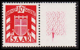 1949. SAAR. Dienstmarken: Wappen Des Saarlandes 10 C With Extra White Stamp Printed. Ne... (Michel Dienst 33) - JF535265 - Neufs