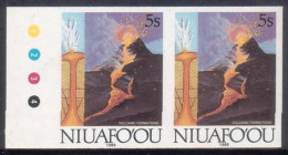 Tonga Niuafo'ou 1989 Mperf Plate Proof Pair -  Volcano - From Evolution Of Earth Set - Volcanes