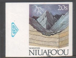 Tonga Niuafo'ou 1989 Imperf Plate Proof - Weather Lightning Rain Form Mountains - From Evolution Of Earth Set - Climate & Meteorology