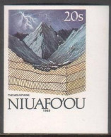 Tonga Niuafo'ou 1989 Imperf Plate Proof - The Mountains - From Evolution Of Earth Set - Montagne