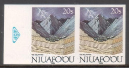 Tonga Niuafo'ou 1989 Imperf Plate Proof Pair - The Mountains - From Evolution Of Earth Set - Montagne