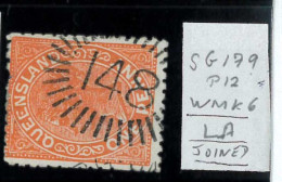 Aa5621i - Australia QUEENSLAND - STAMP - SG # 179 USED  Error: LA Joined! - Used Stamps