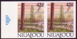 Tonga Niuafo'ou 1989  Imperf Plate Proof Pair - Smoking Volcano - Silurian Period - From Evolution Earth Set - Vulcani