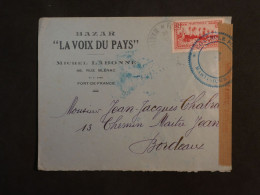 BW5 MARTINIQUE  BELLE LETTRE CENSUREE  RR 1939  FORT DE FRANCE   A BORDEAUX +LA VOIX DU PAYS  +AFF. INTERESSANT+++ - Briefe U. Dokumente