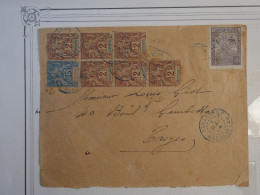 BW5 DIEGO SUAREZ  BELLE LETTRE  RRR  1 MAI 1904 A TROYES  FRANCE +CACHETS BLEUS + AFF. PLAISANT++ - Lettres & Documents