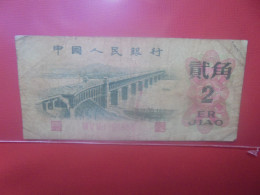 CHINE 2 JIAO 1962 Circuler - Chine