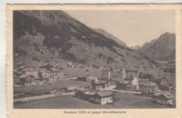 D1747) KLOSTERS 1200m Gegen Silvrettagruppe - Häuser DETAILS U. ZUG Waggons ALT 1924 - Klosters