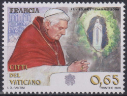2009 Vatikan,** Mi:VA 1645, Yt:VA 1498, Pastorialreisen Von Papst Benedikt XVI. Frankreich - Neufs