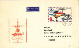Czechoslovakia Postal Stationery Cover Sent To Sweden Vrutky 6-5-1976 Hinged Marks In The Left And Right Side Of The Cov - Briefe