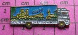 412B Pin's Pins / Beau Et Rare / TRANSPORTS / CAMION ROUTIERE CRETE LOISY SUR MARNE - Transports