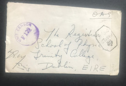 Eire Dublin Passed By Censor Cover To School Of Physics Trinity College Dublin Eire Cover - Lettres & Documents