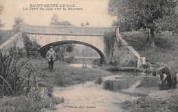 SAINT-ANDRE-le-GAZ (Isère) - Le Pont Du Gaz Sur La Bourbre - Laveuses, Lavandières - Voyagé (2 Scans) - Saint-André-le-Gaz