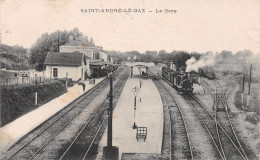 SAINT-ANDRE-le-GAZ (Isère) - La Gare - Trains - Voyagé 1912 (2 Scans) Chassal Par Molinges Jura 39 - Saint-André-le-Gaz