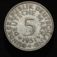 Allemagne / Germany, 5 Mark, 1951 F, Argent (Silver) - 5 Marchi