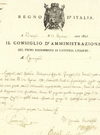 Royaume D'Italie 1er Regiment D'infanterie Legere 1808 Vicenza Certificat De Mort Capitaine Siege Colberg 1807 - Documenti Storici