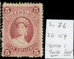 Aa5622e2  - Australia QUEENSLAND - STAMP - SG # 154 Watermark  5 Twin Inverted USED - Usati