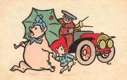 M. M. VIENNE M. MUNK N°490 * CPA Illustrateur Vienne Viennoise * Cochons Humanisés * Cochon Pig * Automobile Chauffeur - Maiali