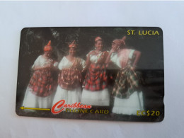 ST LUCIA    $ 20   CABLE & WIRELESS  STL-121A   121CSLA      Fine Used Card ** 14268** - Santa Lucía