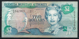 Bermuda Monetary Authority 2000 Banknote 2 Dollars P-50b Circulated + FREE GIFT - Bermudas