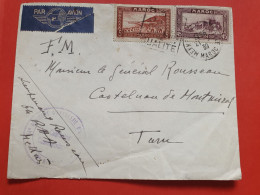 Maroc - Enveloppe En Fm De Meknés Pour Le Général Rousseau En France Par Avion En 1939, Affr Recto Et Verso  - JJ 52 - Covers & Documents