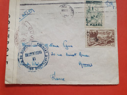 Maroc - Enveloppe En FM De Casablanca Pour Rennes En 1939 Avec Contrôle Postal YA   - JJ 55 - Briefe U. Dokumente