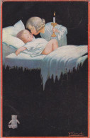Wally Fialkowska Teddy Bear Candlelight Enfant  Kids Schlaf Kindlein - Schlaf. Old PC. Cpa. 1922 - Fialkowska, Wally