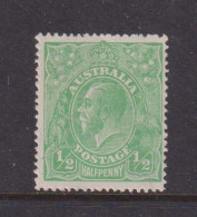 AUSTRALIA - 1918-20 George V 1/2d  Watermark Multiple  Crown Over A  Hinged Mint - Mint Stamps